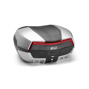 Toppboks V58N Monokey 58 ltr. sort med matt aluminium finish og røde reflek