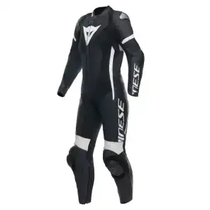 DAINESE GROBNIK LADY LEATHER 1PC SUIT PERF. # BLACK/BLACK/WHITE