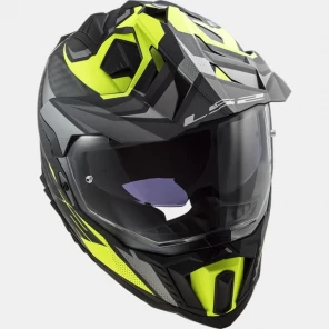 LS2 Endurohjelm MX701 Explorer Carbon Matt Titanium/Gul