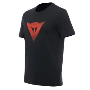 DAINESE T-SHIRT LOGO SORT/FLUO-RØD